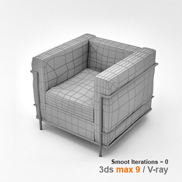3ds max le corbusier lc2 2 - chair 05 by lajhar